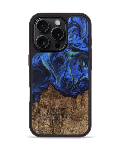 iPhone 16 Pro Wood Phone Case - Carlee (Blue, 746726)