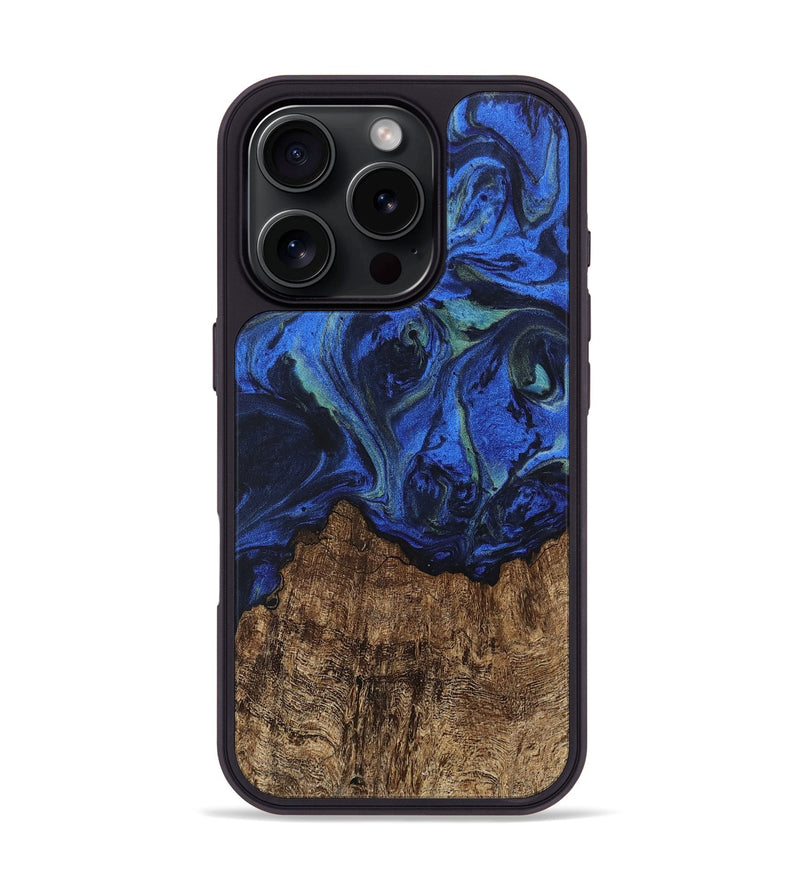 iPhone 16 Pro Wood Phone Case - Carlee (Blue, 746726)