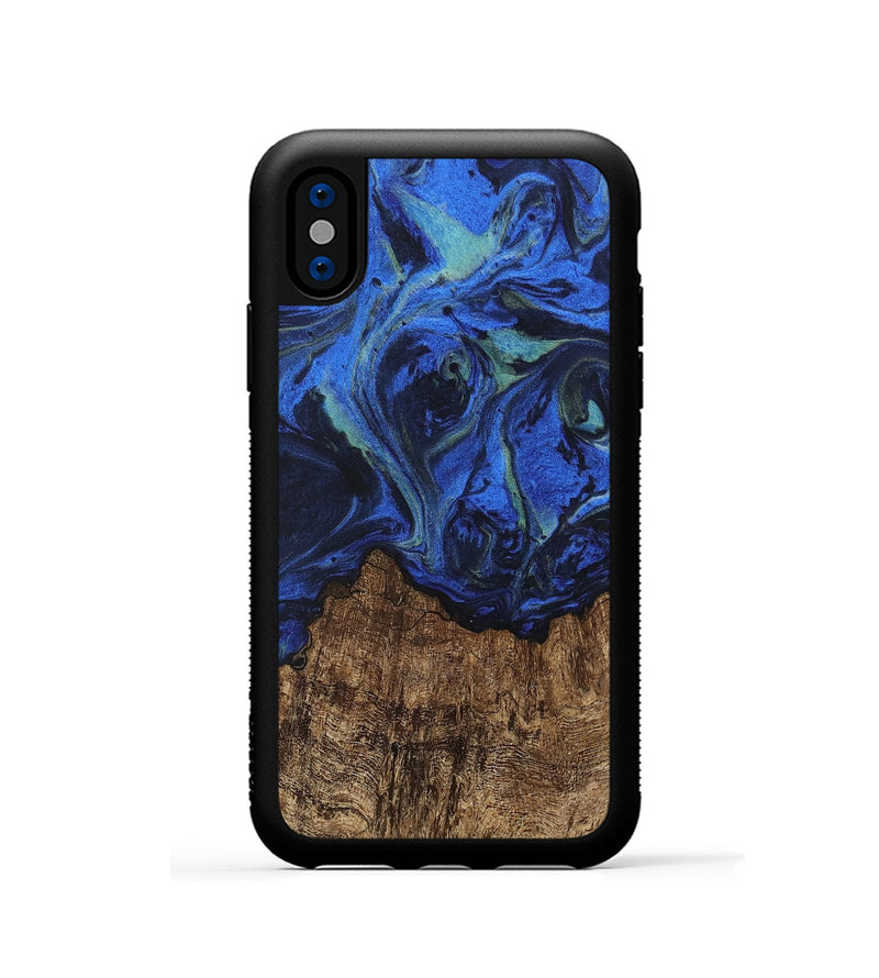 iPhone Xs Wood Phone Case - Carlee (Blue, 746726)