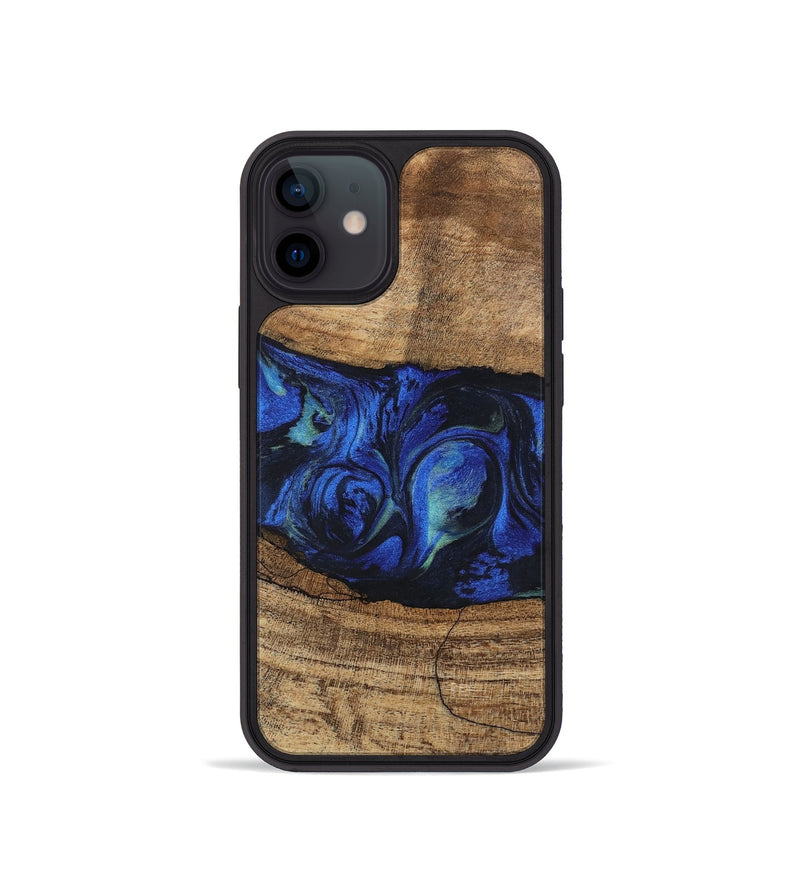 iPhone 12 mini Wood Phone Case - Tawanda (Blue, 746730)