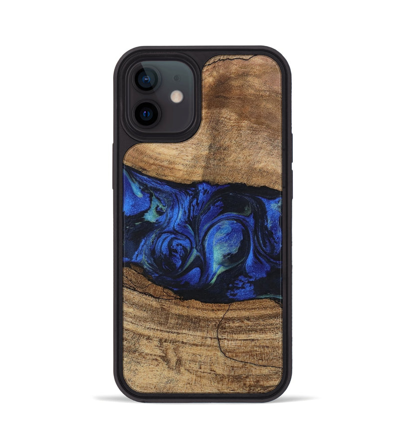 iPhone 12 Wood Phone Case - Tawanda (Blue, 746730)