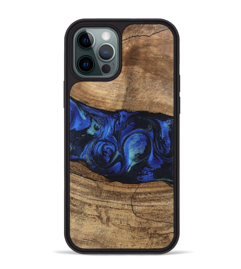 iPhone 12 Pro Max Wood Phone Case - Tawanda (Blue, 746730)