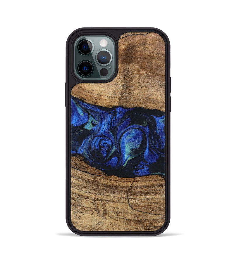 iPhone 12 Pro Wood Phone Case - Tawanda (Blue, 746730)