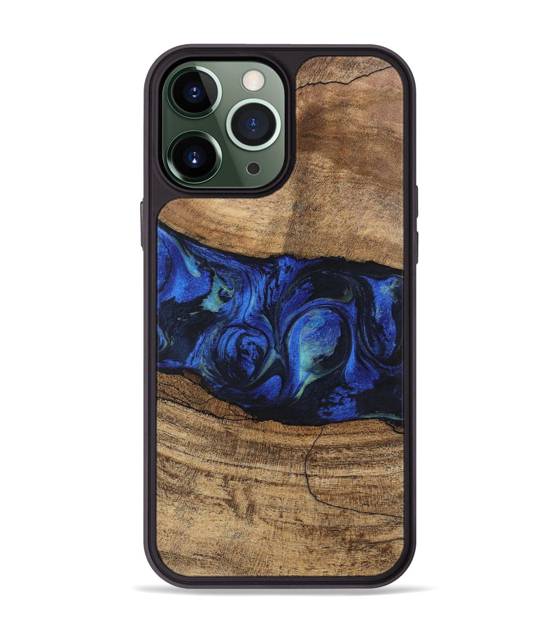 iPhone 13 Pro Max Wood Phone Case - Tawanda (Blue, 746730)