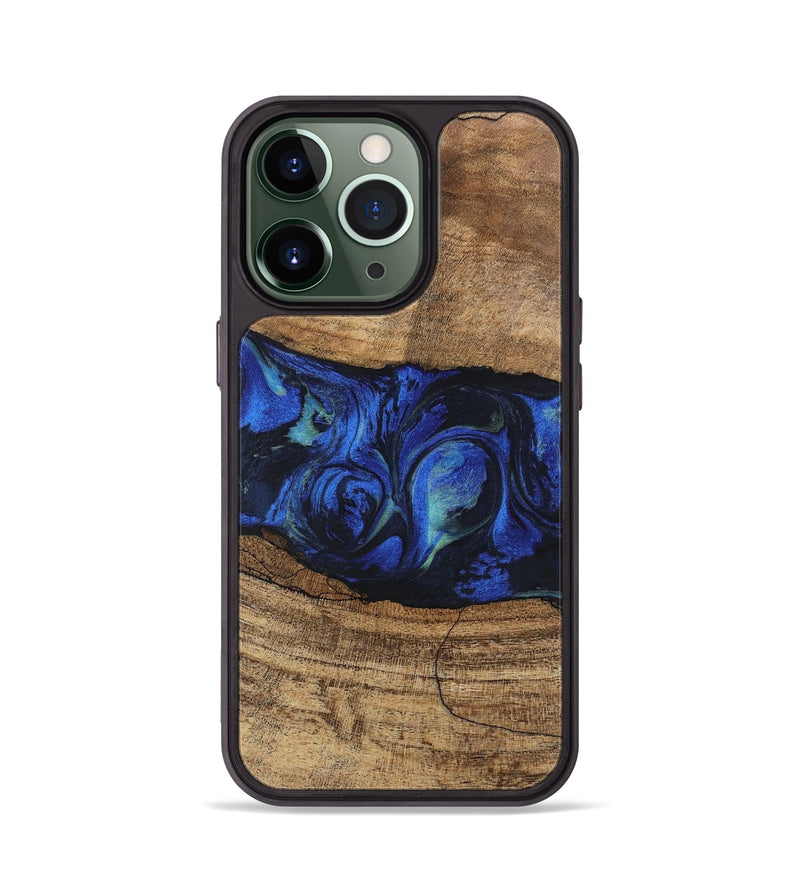 iPhone 13 Pro Wood Phone Case - Tawanda (Blue, 746730)