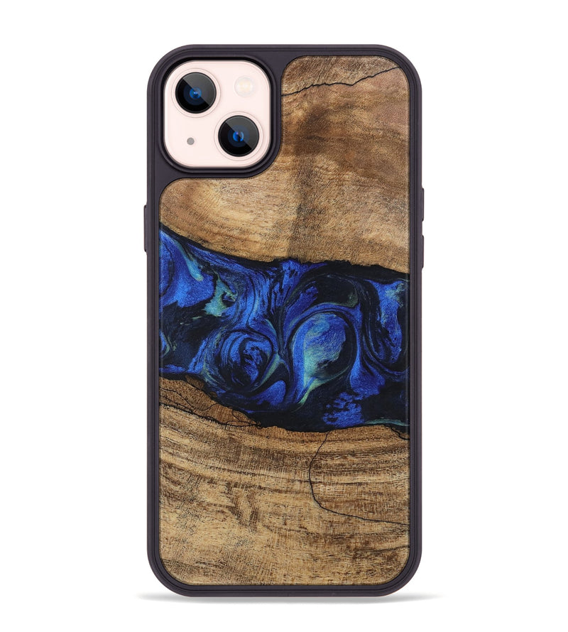 iPhone 14 Plus Wood Phone Case - Tawanda (Blue, 746730)