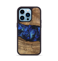 iPhone 14 Pro Wood Phone Case - Tawanda (Blue, 746730)