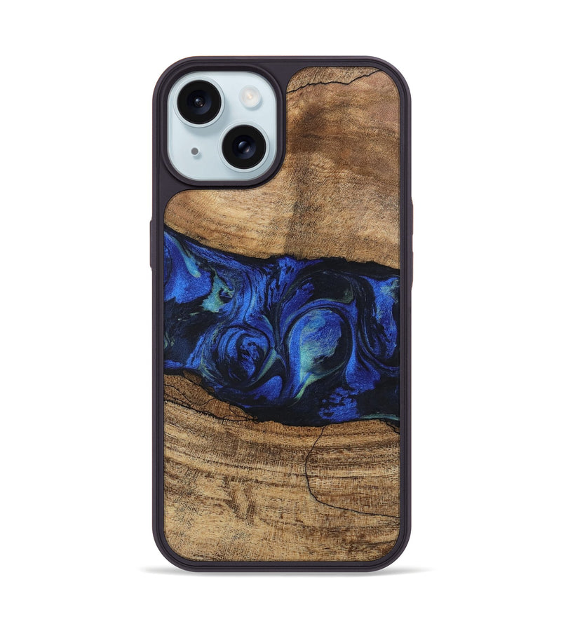 iPhone 15 Wood Phone Case - Tawanda (Blue, 746730)