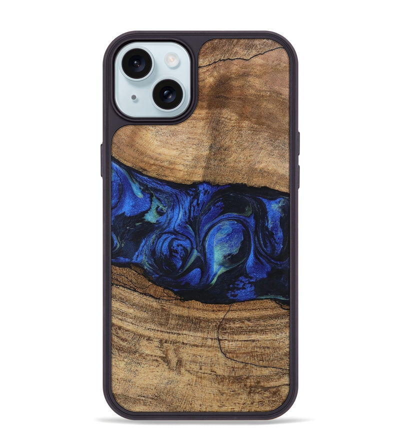 iPhone 15 Plus Wood Phone Case - Tawanda (Blue, 746730)