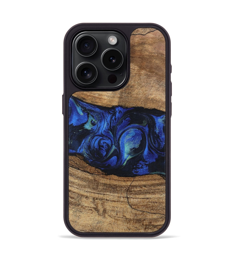 iPhone 15 Pro Wood Phone Case - Tawanda (Blue, 746730)