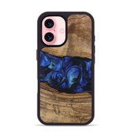 iPhone 16 Wood Phone Case - Tawanda (Blue, 746730)