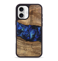 iPhone 16 Plus Wood Phone Case - Tawanda (Blue, 746730)