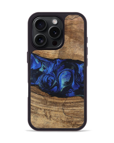 iPhone 16 Pro Wood Phone Case - Tawanda (Blue, 746730)