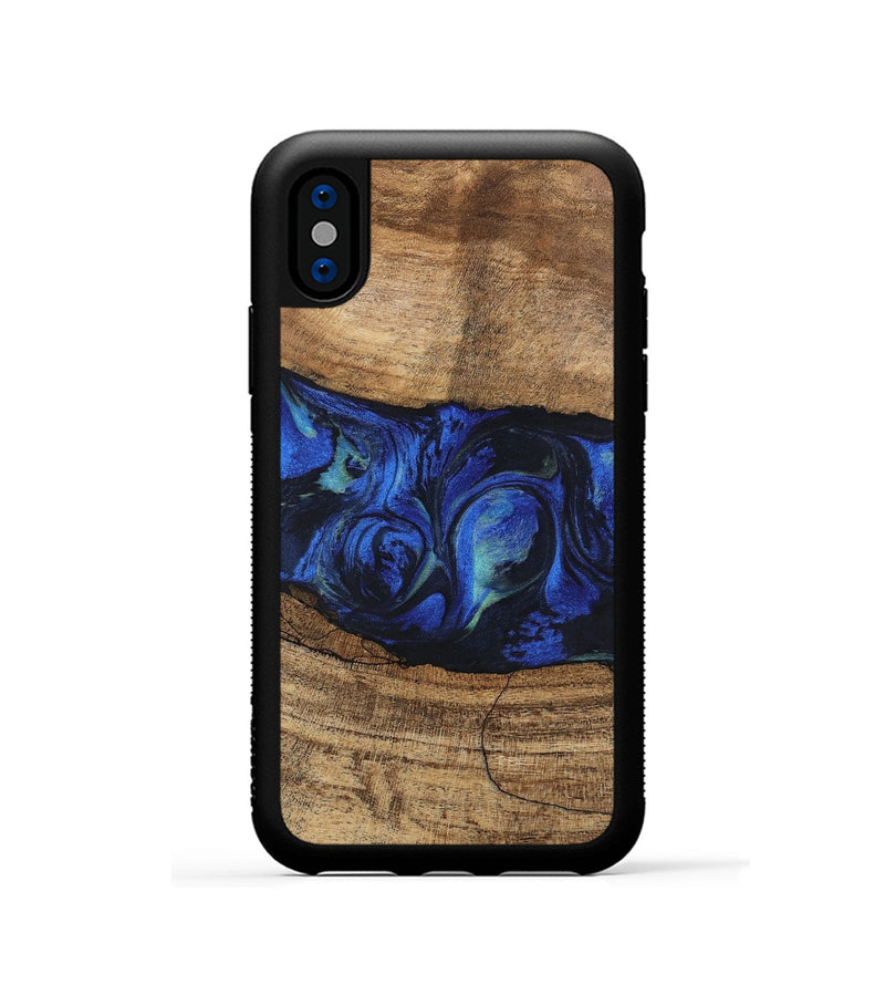 iPhone Xs Wood Phone Case - Tawanda (Blue, 746730)