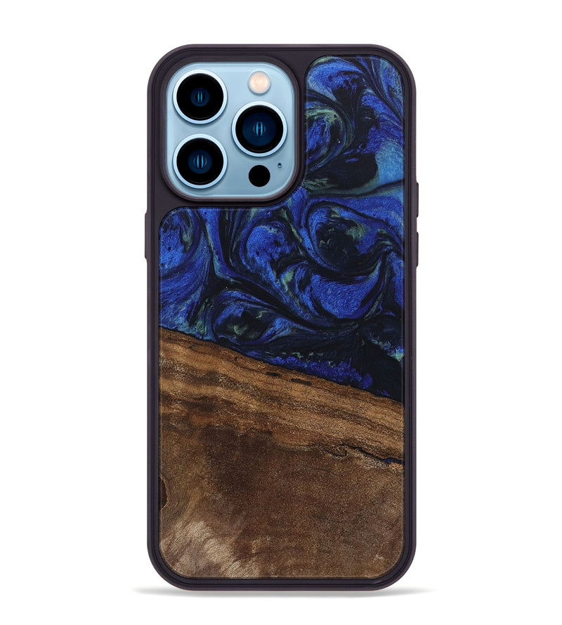 iPhone 14 Pro Max Wood Phone Case - Aimee (Blue, 746737)