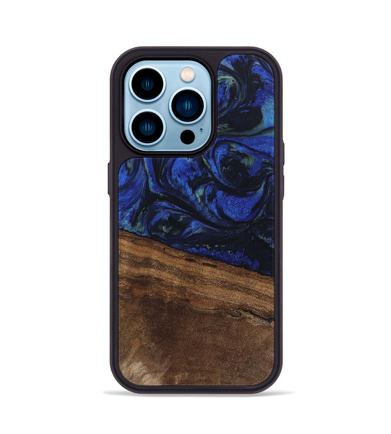 iPhone 14 Pro Wood Phone Case - Aimee (Blue, 746737)