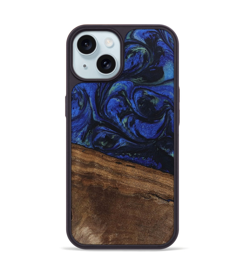 iPhone 15 Wood Phone Case - Aimee (Blue, 746737)