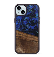 iPhone 15 Plus Wood Phone Case - Aimee (Blue, 746737)