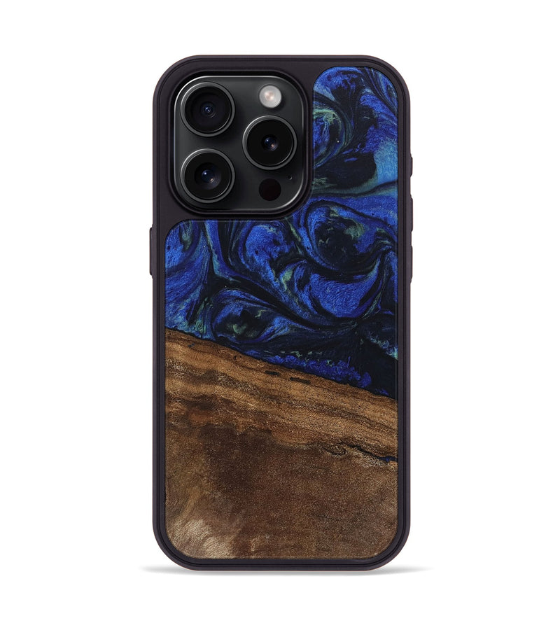 iPhone 15 Pro Wood Phone Case - Aimee (Blue, 746737)