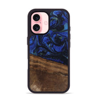 iPhone 16 Wood Phone Case - Aimee (Blue, 746737)