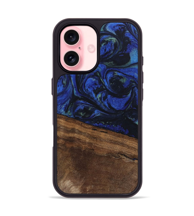 iPhone 16 Wood Phone Case - Aimee (Blue, 746737)