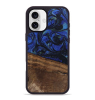 iPhone 16 Plus Wood Phone Case - Aimee (Blue, 746737)