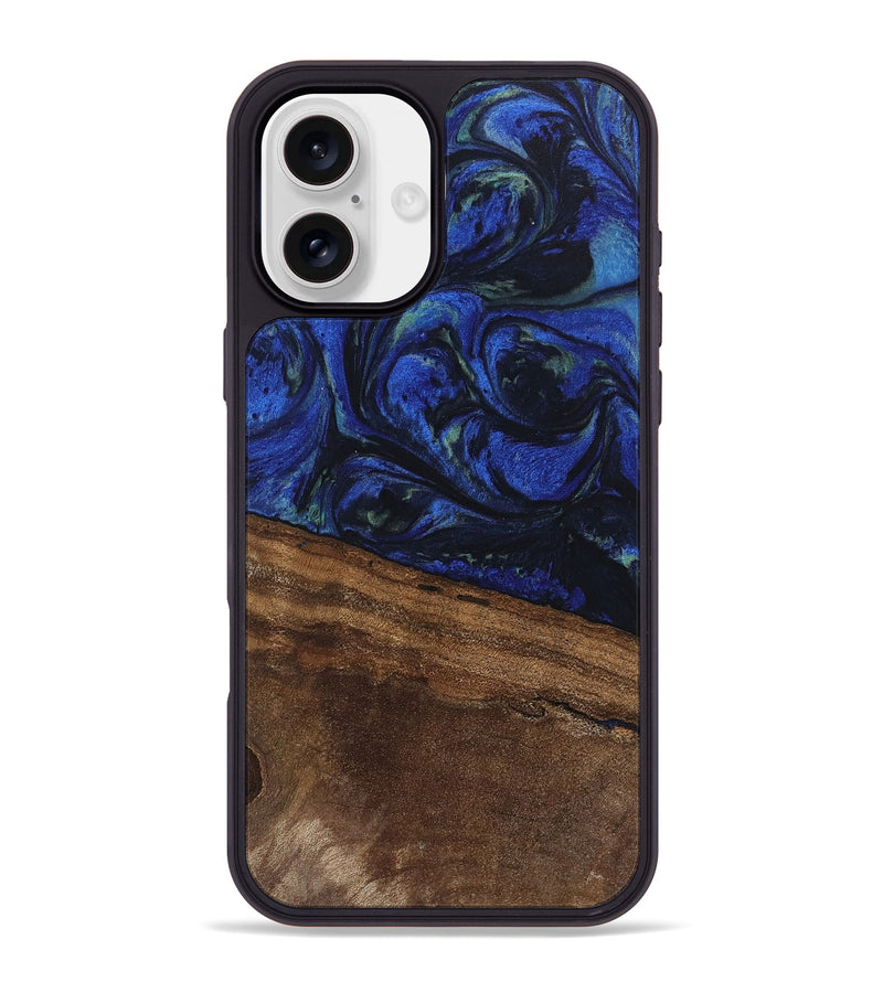 iPhone 16 Plus Wood Phone Case - Aimee (Blue, 746737)