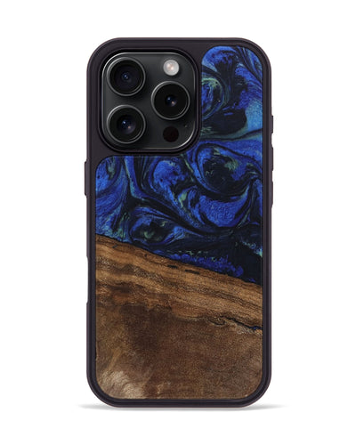 iPhone 16 Pro Wood Phone Case - Aimee (Blue, 746737)