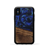 iPhone Xs Wood Phone Case - Aimee (Blue, 746737)