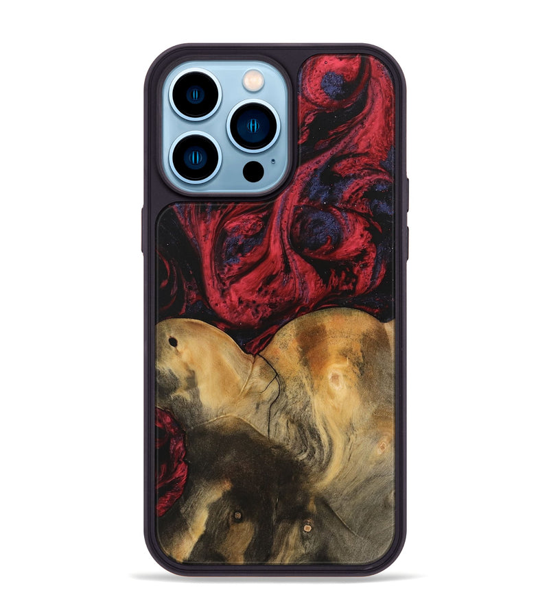 iPhone 14 Pro Max Wood Phone Case - Janine (Red, 746759)