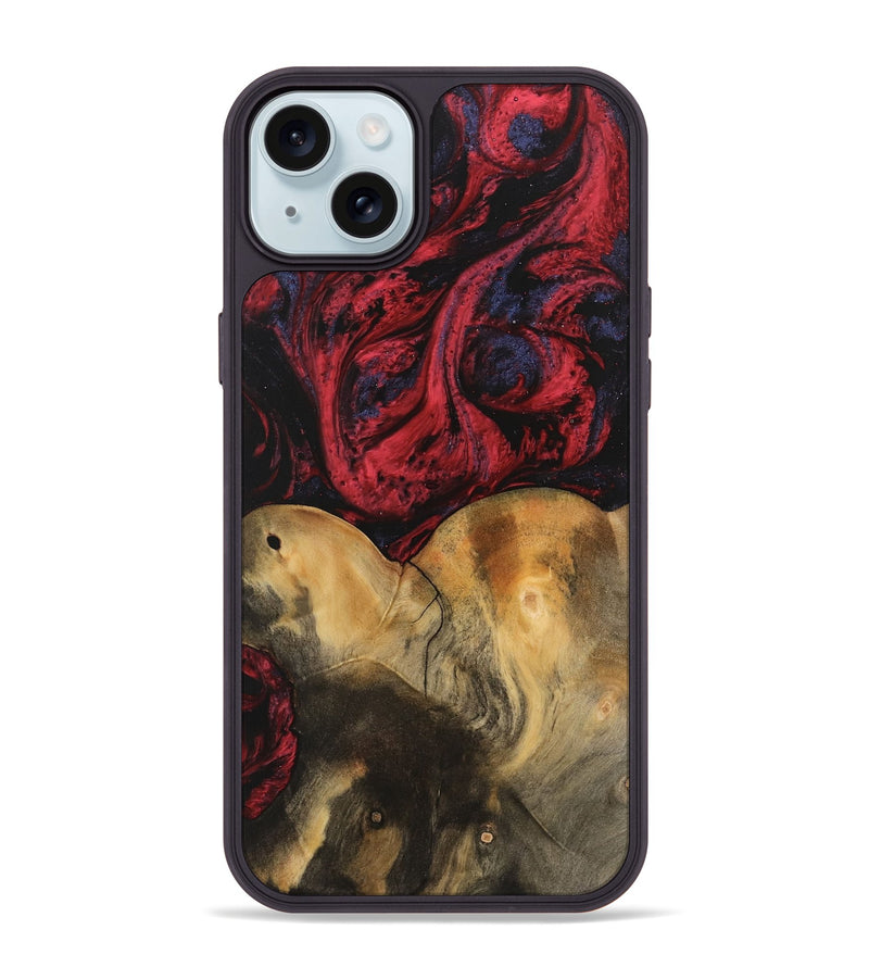 iPhone 15 Plus Wood Phone Case - Janine (Red, 746759)