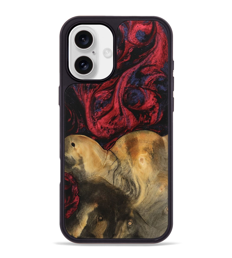 iPhone 16 Plus Wood Phone Case - Janine (Red, 746759)