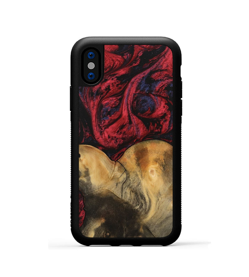 iPhone Xs Wood Phone Case - Janine (Red, 746759)