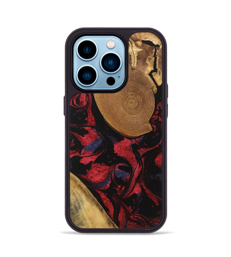 iPhone 14 Pro Wood Phone Case - Jordin (Red, 746763)