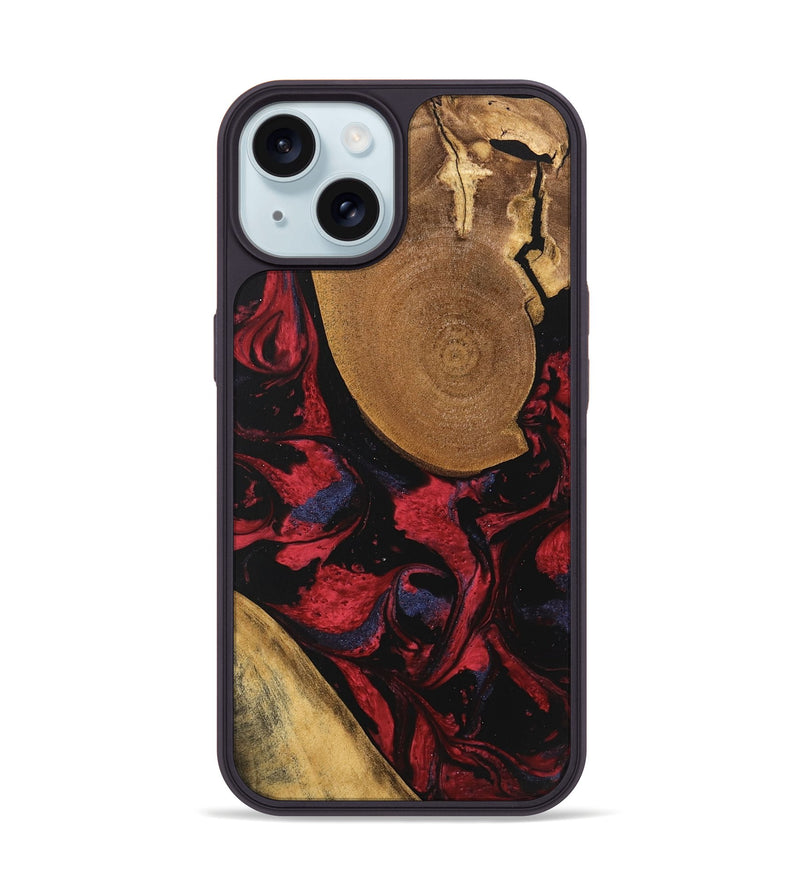 iPhone 15 Wood Phone Case - Jordin (Red, 746763)