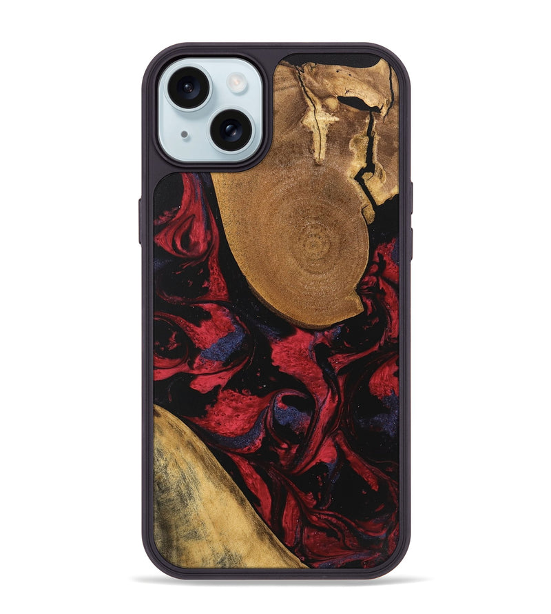 iPhone 15 Plus Wood Phone Case - Jordin (Red, 746763)