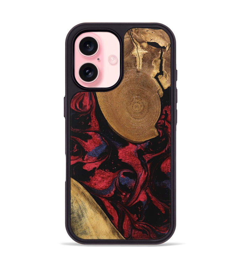 iPhone 16 Wood Phone Case - Jordin (Red, 746763)