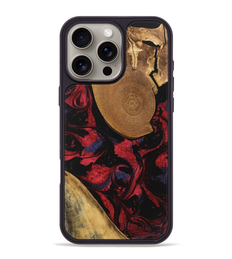 iPhone 16 Pro Max Wood Phone Case - Jordin (Red, 746763)