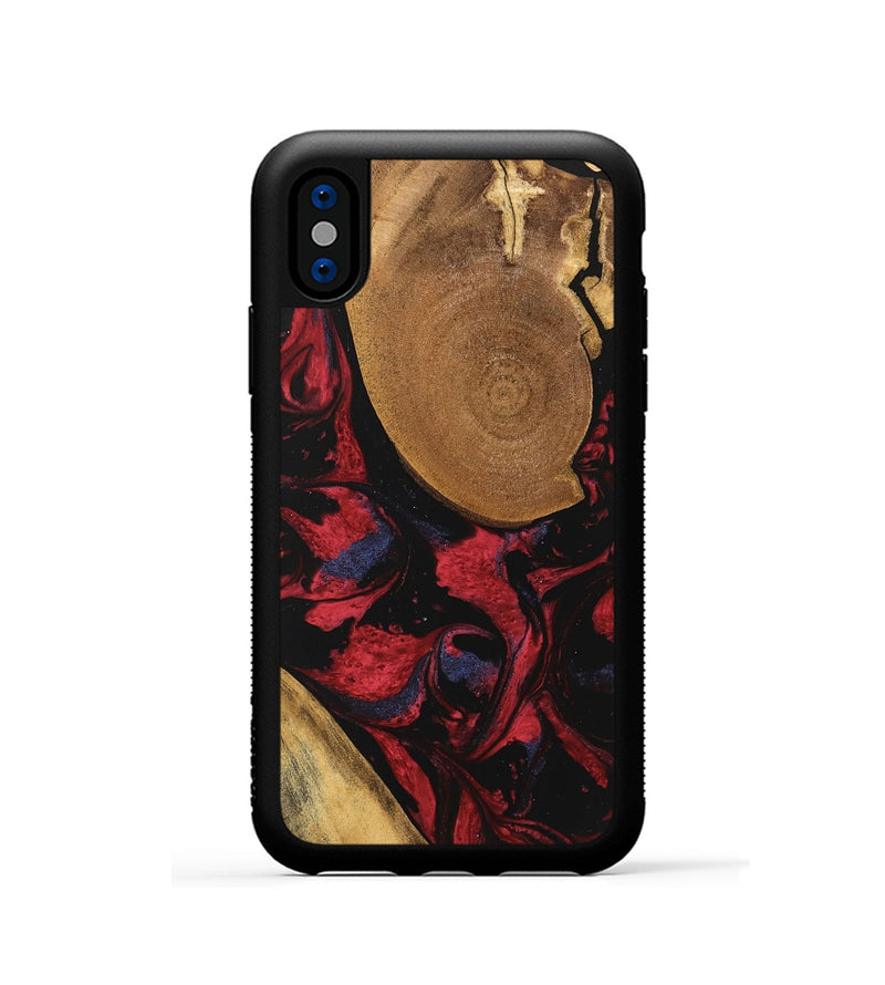 iPhone Xs Wood Phone Case - Jordin (Red, 746763)