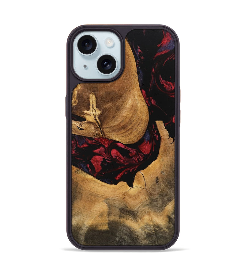 iPhone 15 Wood Phone Case - Ophelia (Red, 746782)