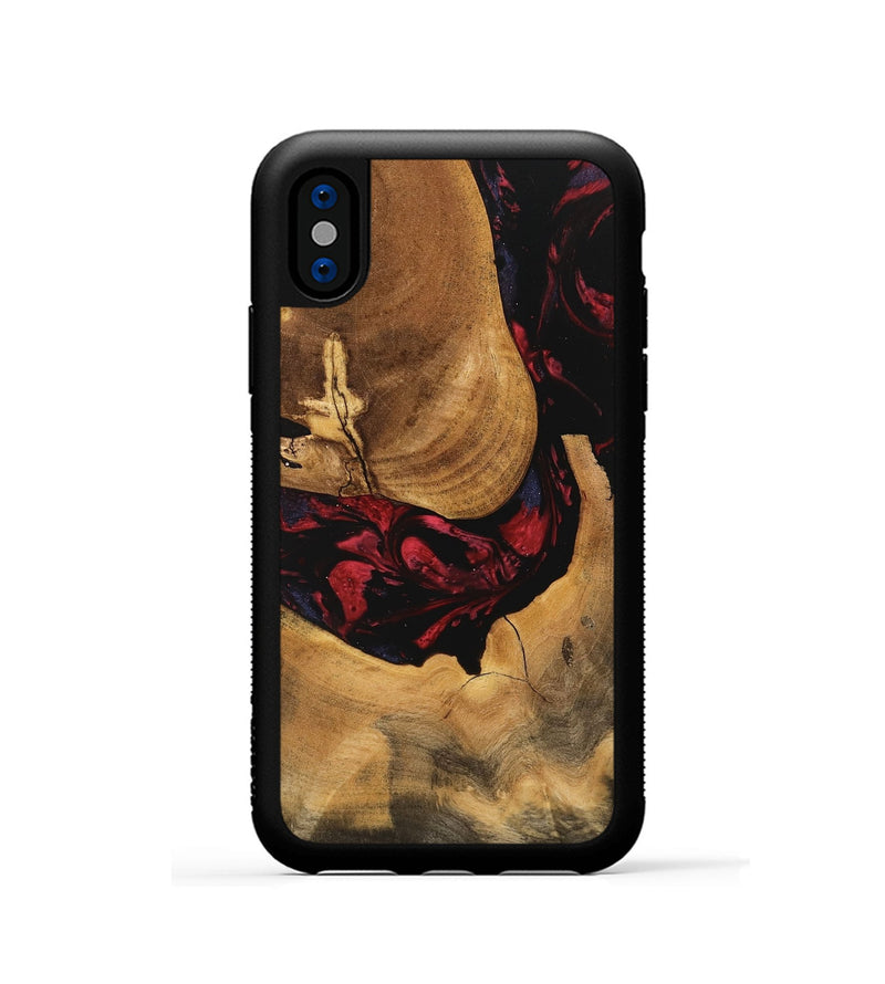 iPhone Xs Wood Phone Case - Ophelia (Red, 746782)