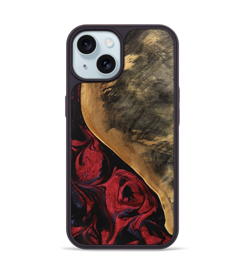 iPhone 15 Wood Phone Case - Dewayne (Red, 746783)