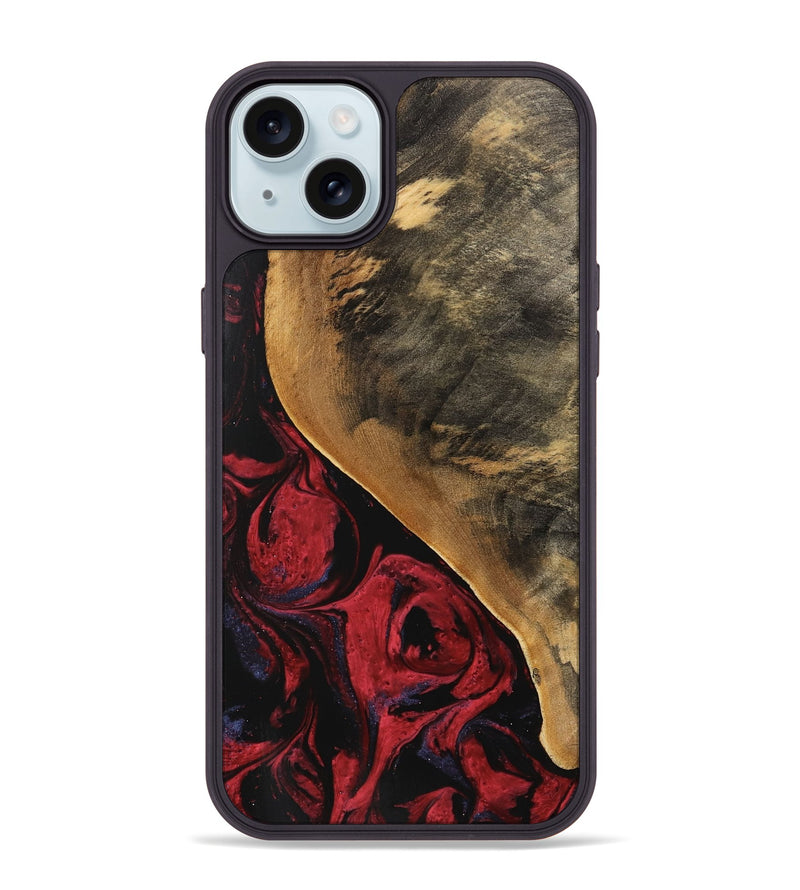 iPhone 15 Plus Wood Phone Case - Dewayne (Red, 746783)