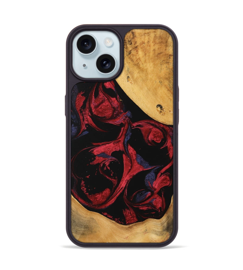 iPhone 15 Wood Phone Case - Yoselin (Red, 746784)