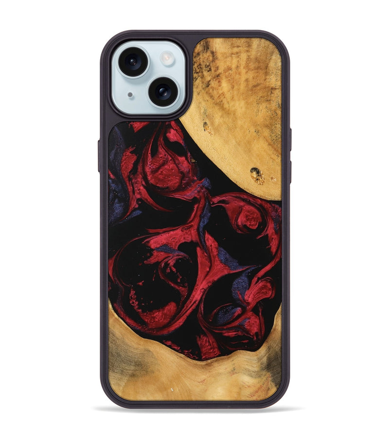 iPhone 15 Plus Wood Phone Case - Yoselin (Red, 746784)