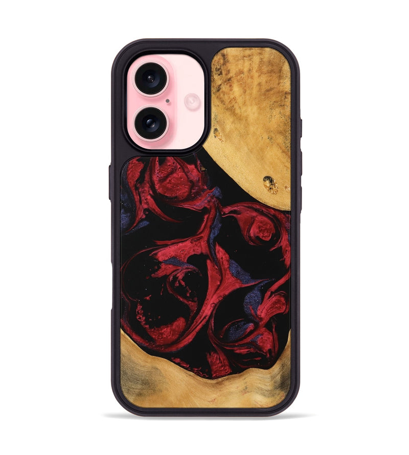 iPhone 16 Wood Phone Case - Yoselin (Red, 746784)