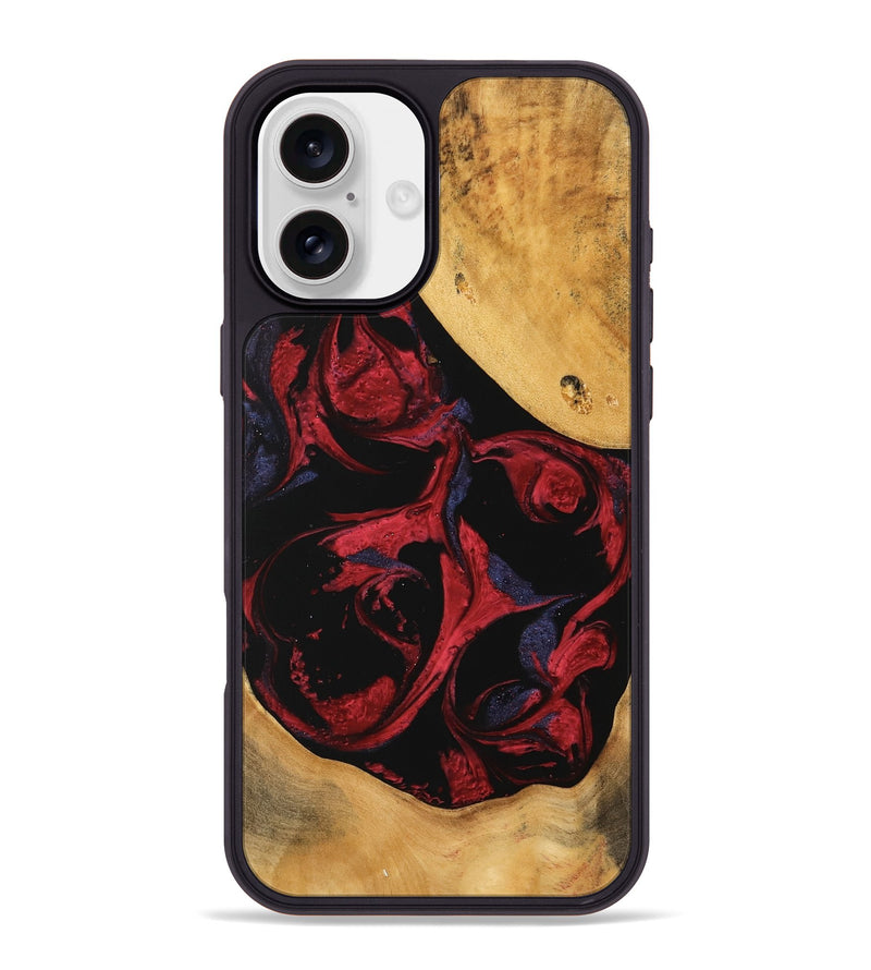 iPhone 16 Plus Wood Phone Case - Yoselin (Red, 746784)