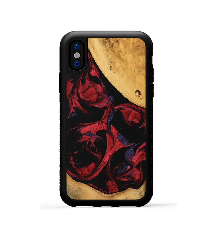 iPhone Xs Wood Phone Case - Yoselin (Red, 746784)