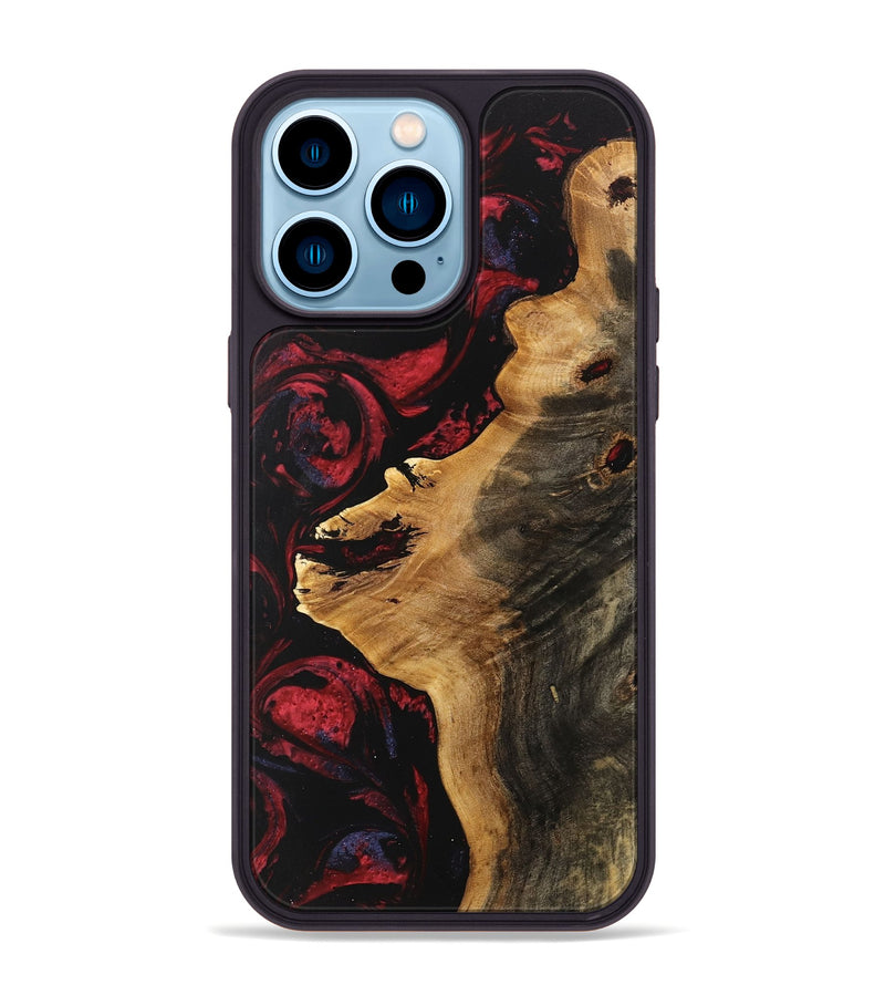 iPhone 14 Pro Max Wood Phone Case - Anabel (Red, 746785)