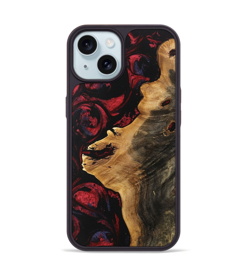 iPhone 15 Wood Phone Case - Anabel (Red, 746785)